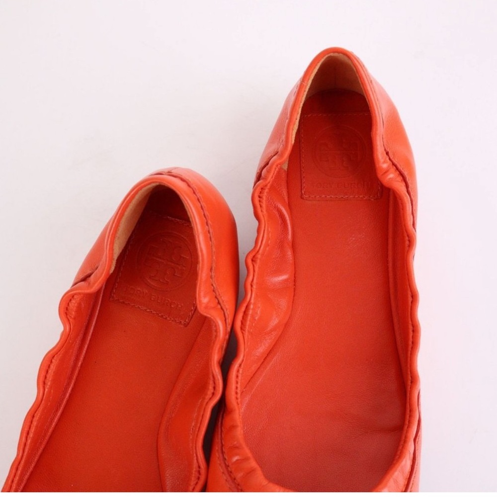 Tory Burch Orange Gold Flats - Picture 4 of 10